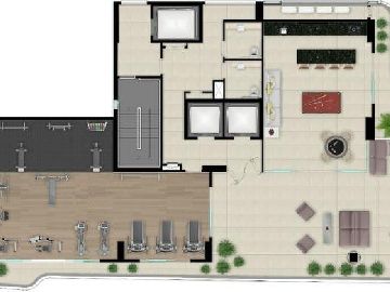 Planta baixo do Sky lounge na cobertura - 32� andar