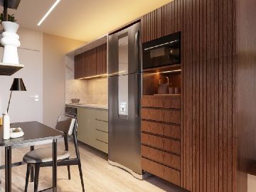 Sala e cozinha do apartamento studio de 28,00m�