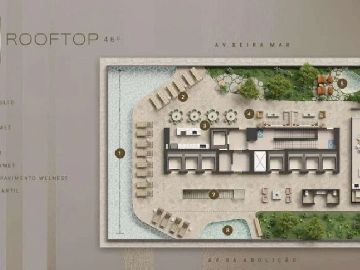 Planta do pavimento Rooftop no 46� andar