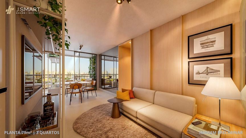 Planta de 79,00m� - 3 quartos 