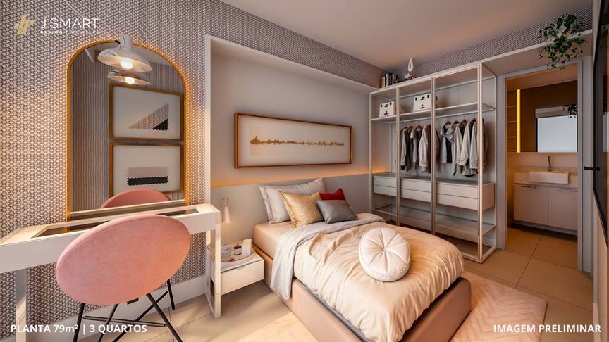 Planta de 79,00m� - 3 quartos 