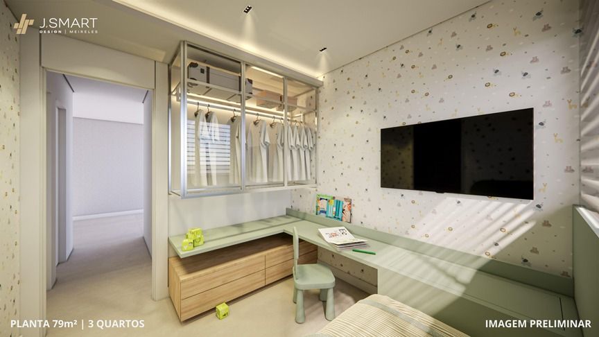 Planta de 79,00m� - 3 quartos 