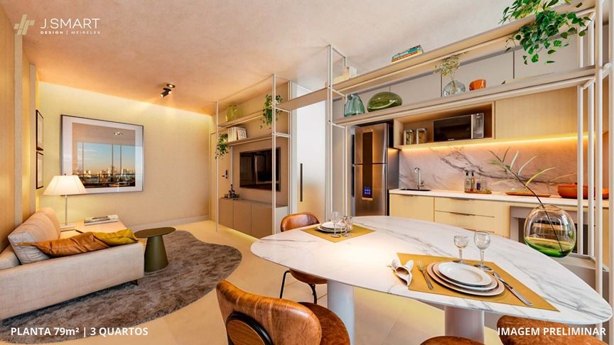 Planta de 79,00m� - 3 quartos 