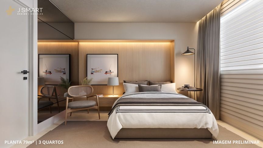 Planta de 79,00m� - 3 quartos 