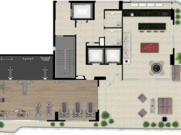 Planta baixo do Sky lounge na cobertura - 32 andar